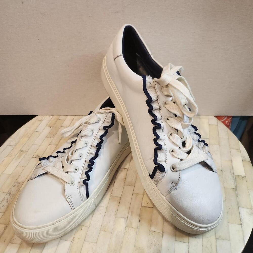 Tory burch ruffled leather sneakers